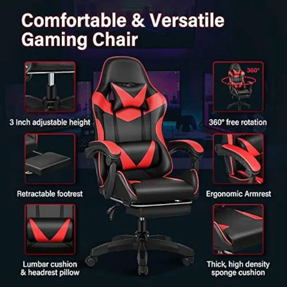 Gaming Chair Height Adjustable Swivel Recliner